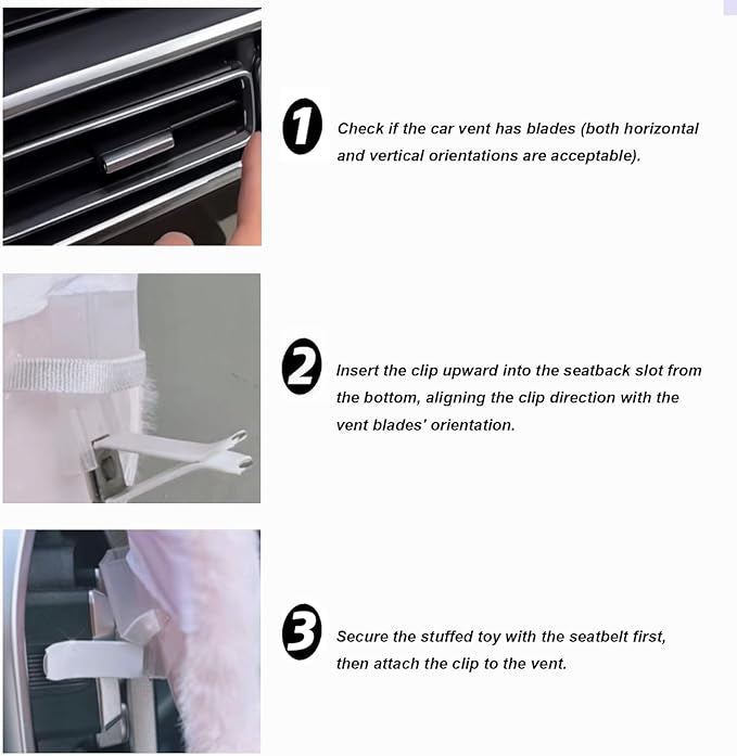 Car Seat for Labubu Dolls with Soft Furry Cushion, Air Vent Clip and Desktop Stand, Cute and Functional Car Ornament