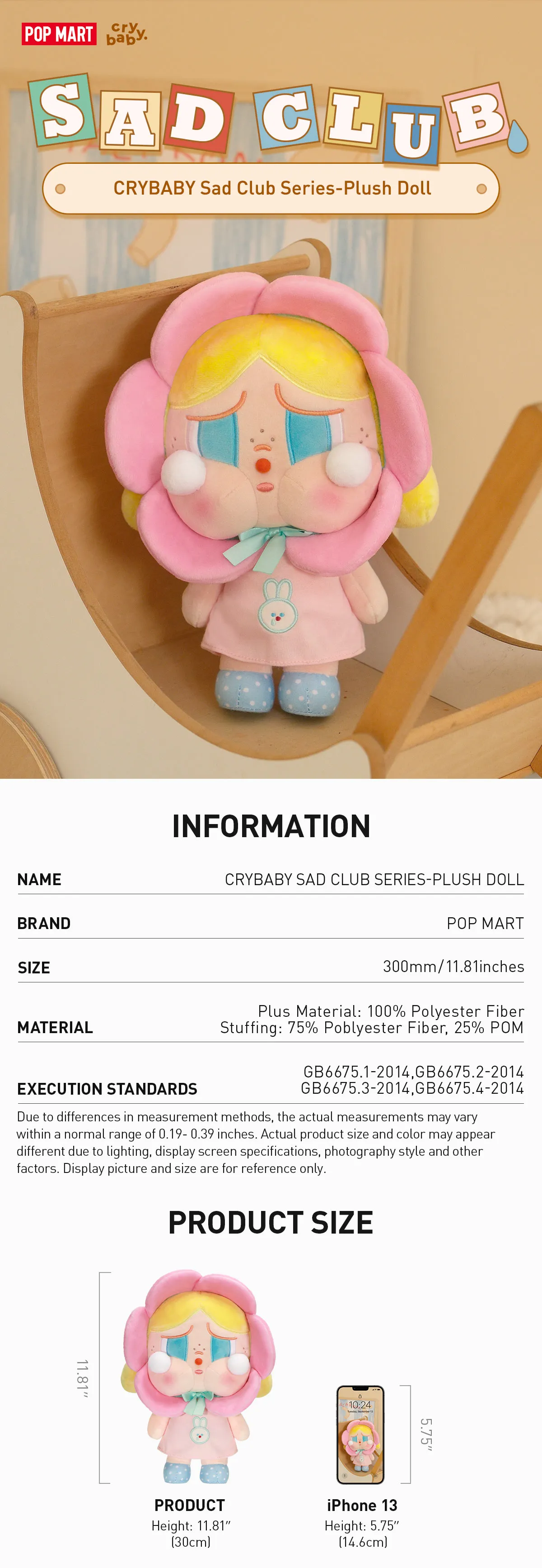 CRYBABY Sad Club Series-Plush Figure