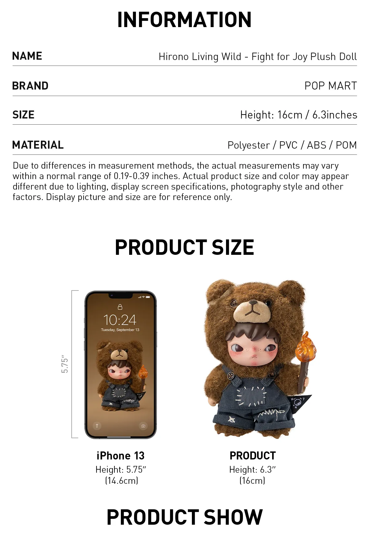 NEW Hirono Living Wild-Fight for Joy Plush Doll