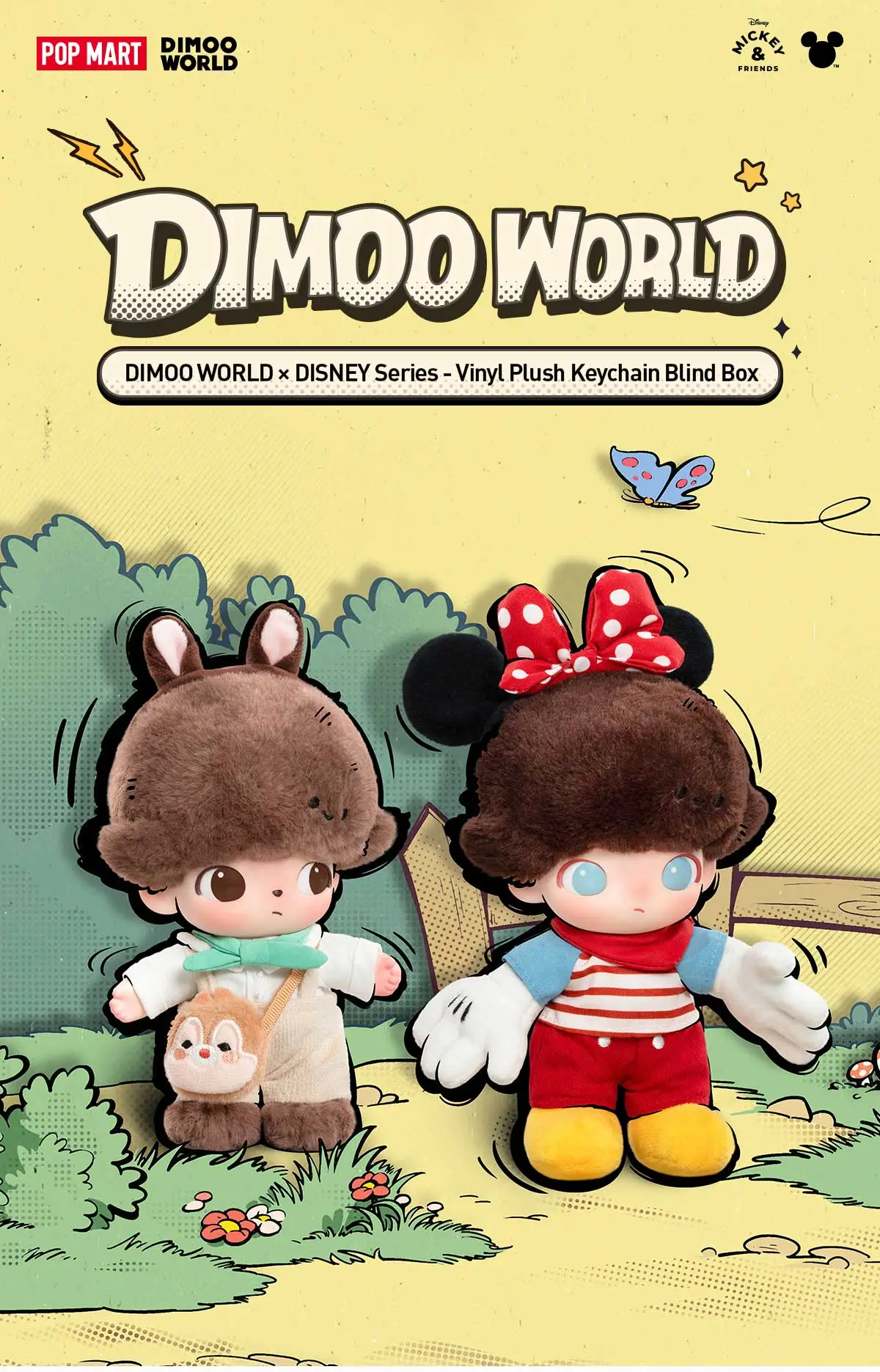 DIMOO WORLD DISNEY Series-Vinyl Plush Keychain Blind Box