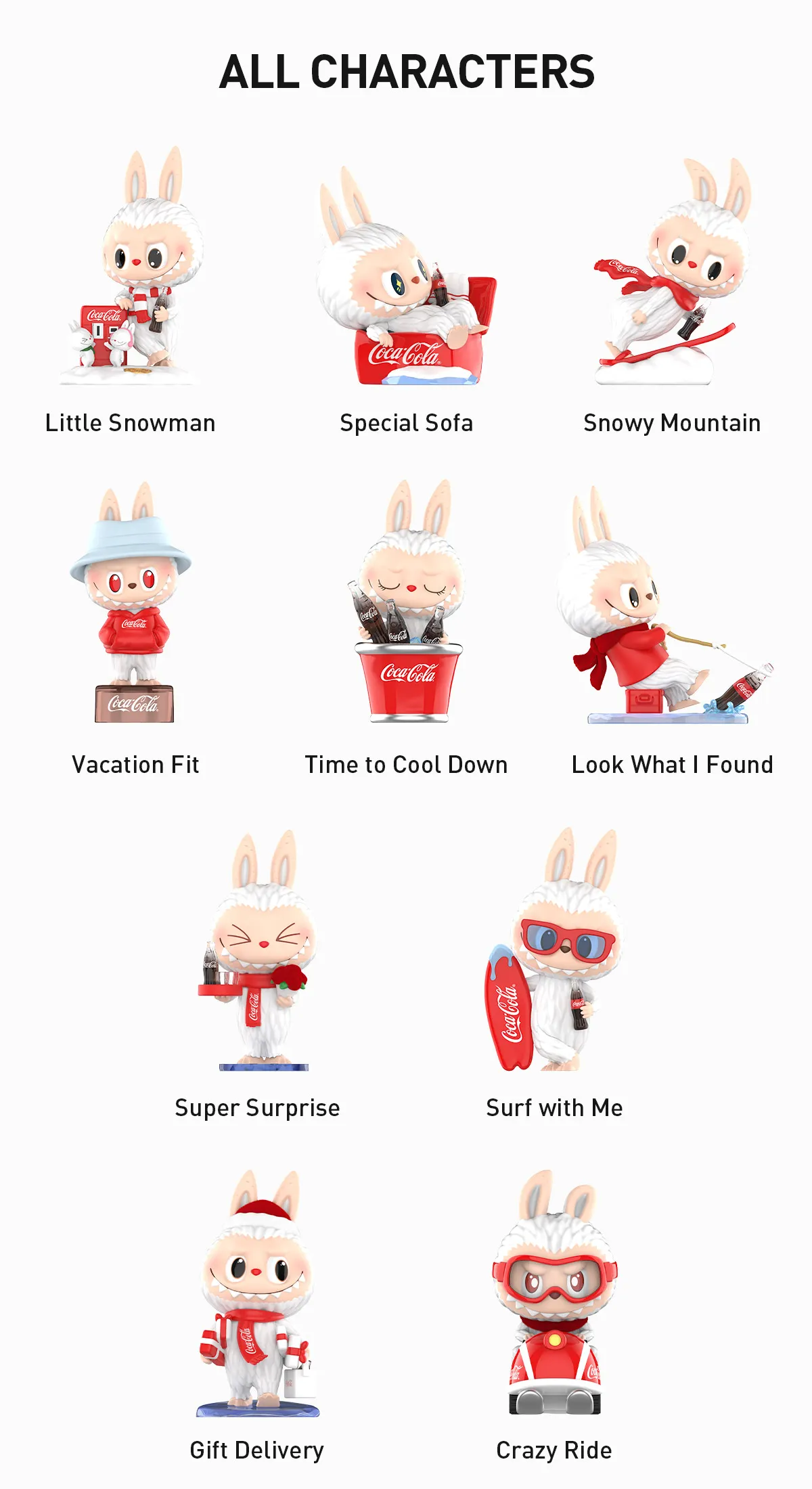 Limited Edition Collectors Choice THE MONSTERS COCA-COLA Series Figures
