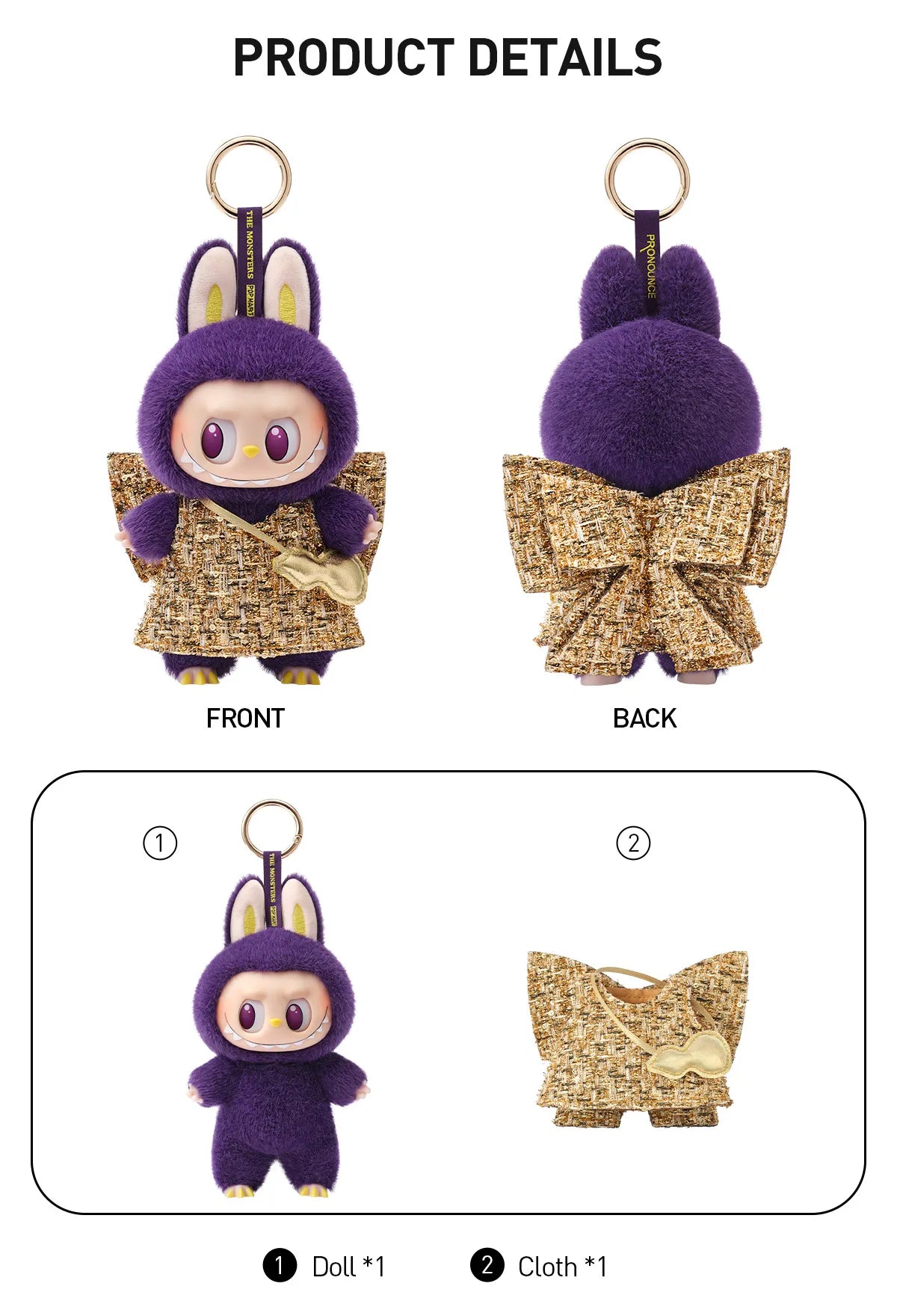 LABUBU × PRONOUNCE - WINGS OF FORTUNE Vinyl Plush Hanging card
